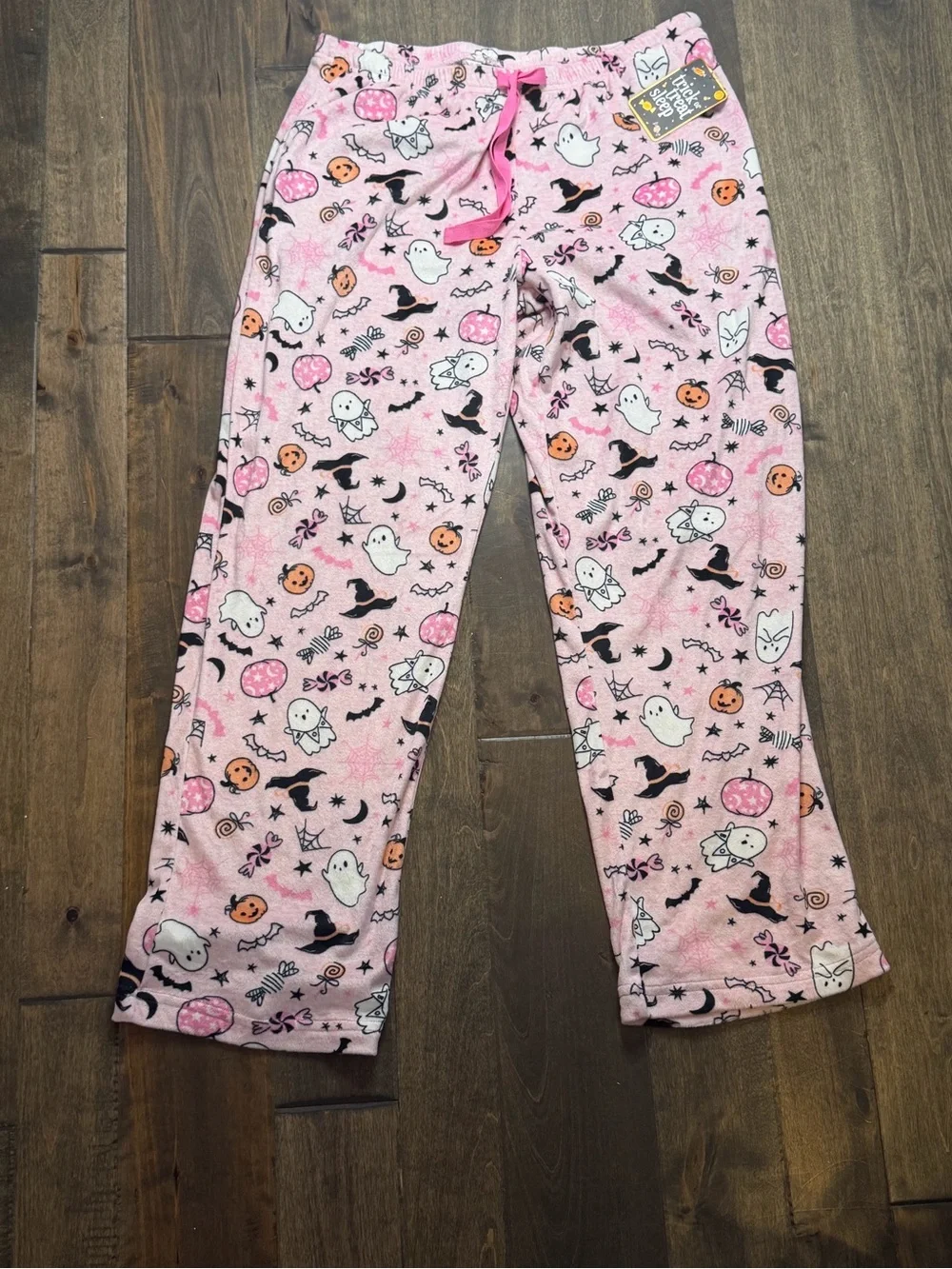 Trick or Treat Sleep Women’s Halloween Pajama Pants Pink Ghost Pumpkin Witch NWT